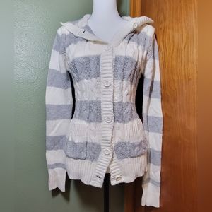 Kirra Grey and Cream knit cardigan medium